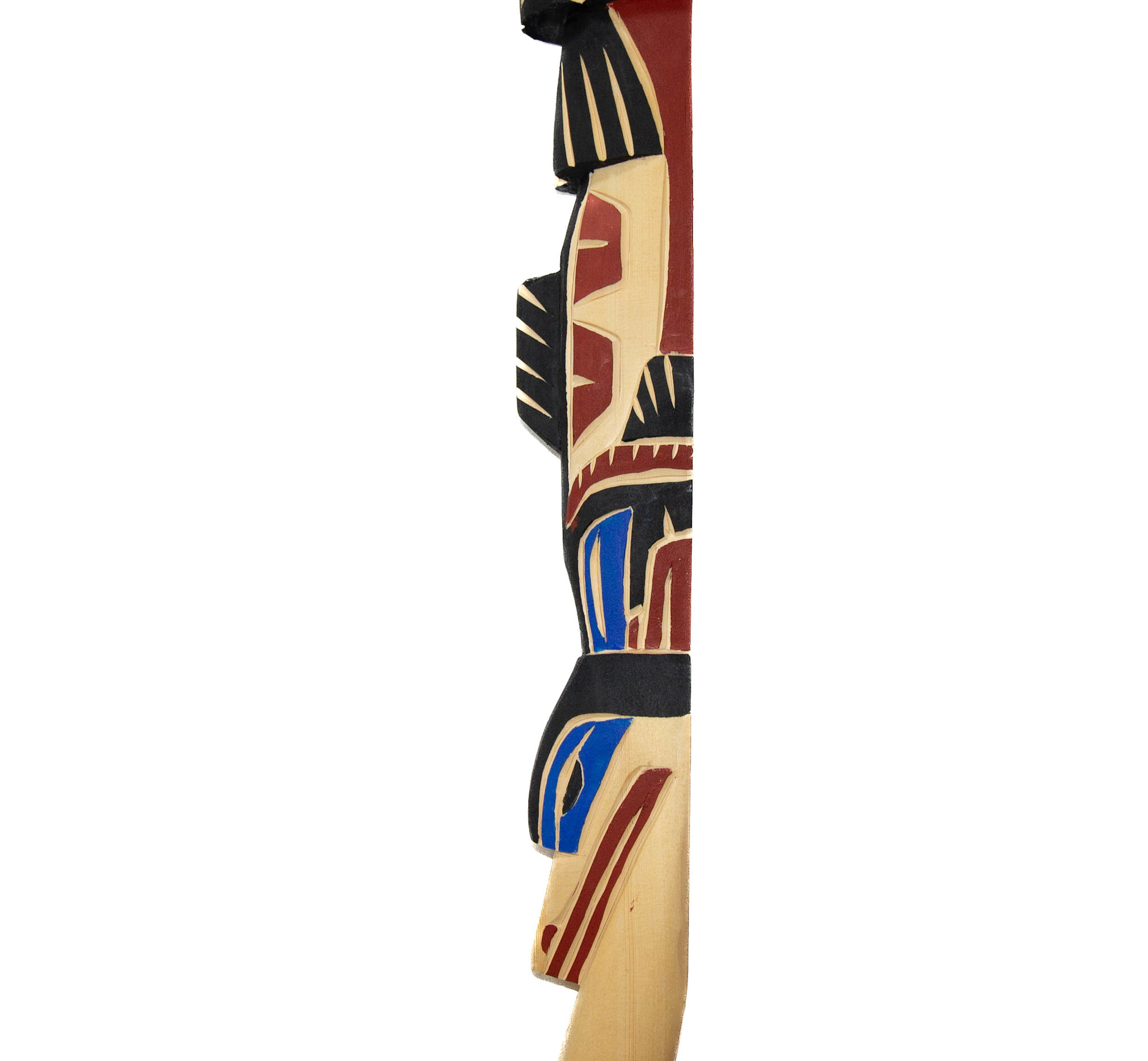 Coast Salish Talking Stick  - Raven, Bear, Salmon, Serpent