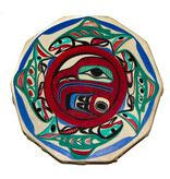 Nu-Chah-Nulth Painted Drum 'Salmon Cycle'