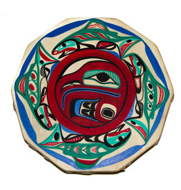 Nu-Chah-Nulth Painted Drum 'Salmon Cycle'