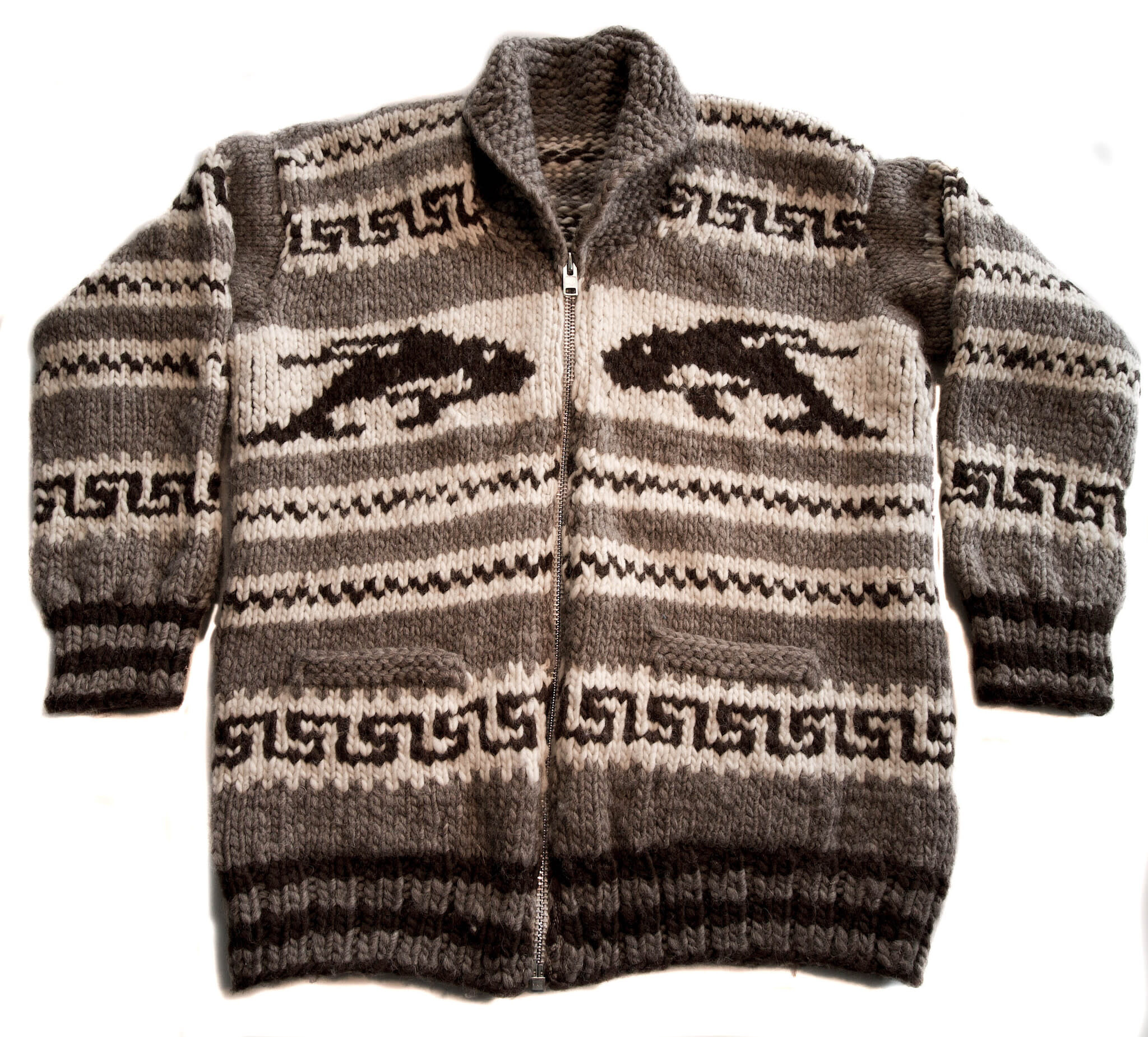 Medium Killer Whale Cowichan Sweater