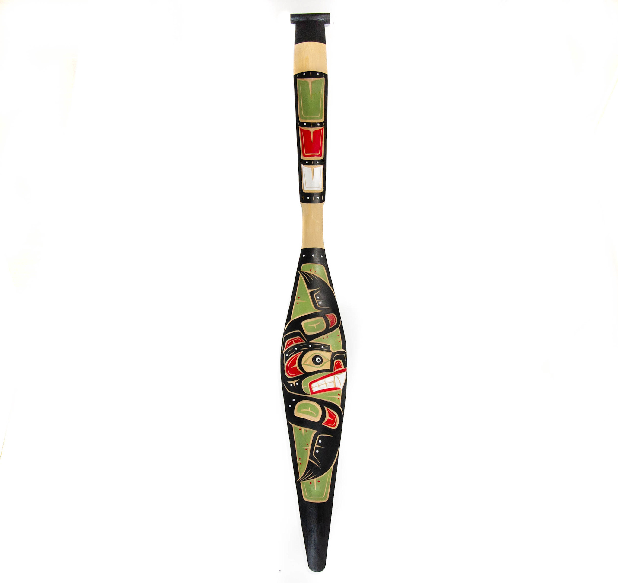 Indigenous Carved Bear Paddle 5'