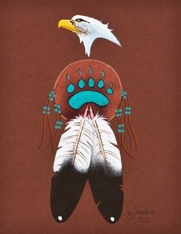 Brian Grandbois Painting 'Eagle and Bear Paw'