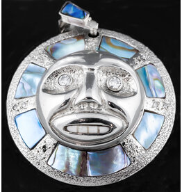 Sun & Moon Mask Repousse Pendant