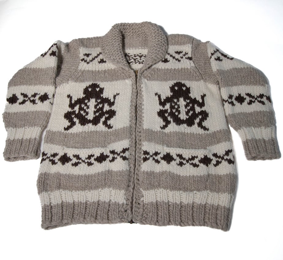 Large  Cowichan Frog Sweater