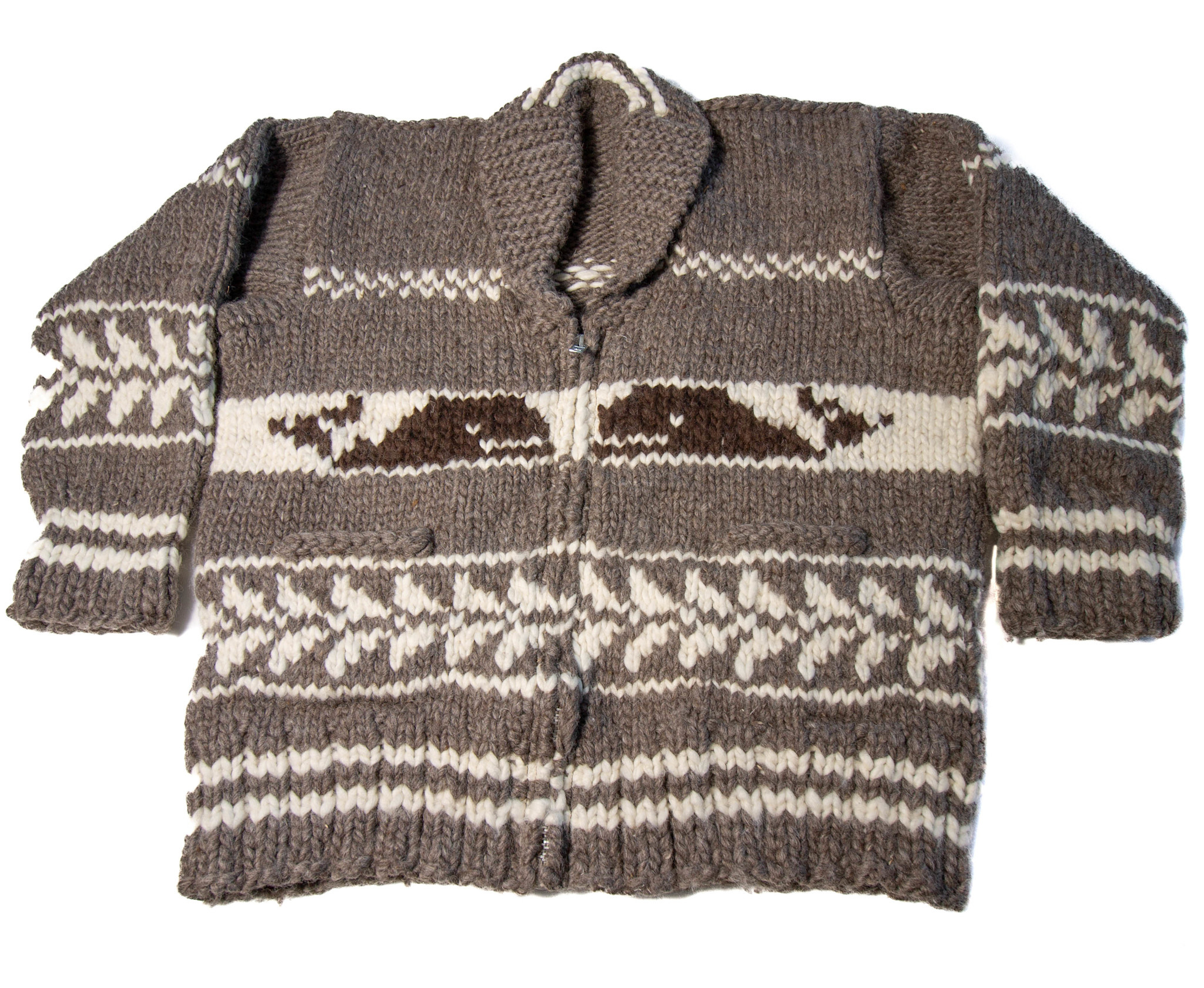 Cowichan Sweater L Killer Whale