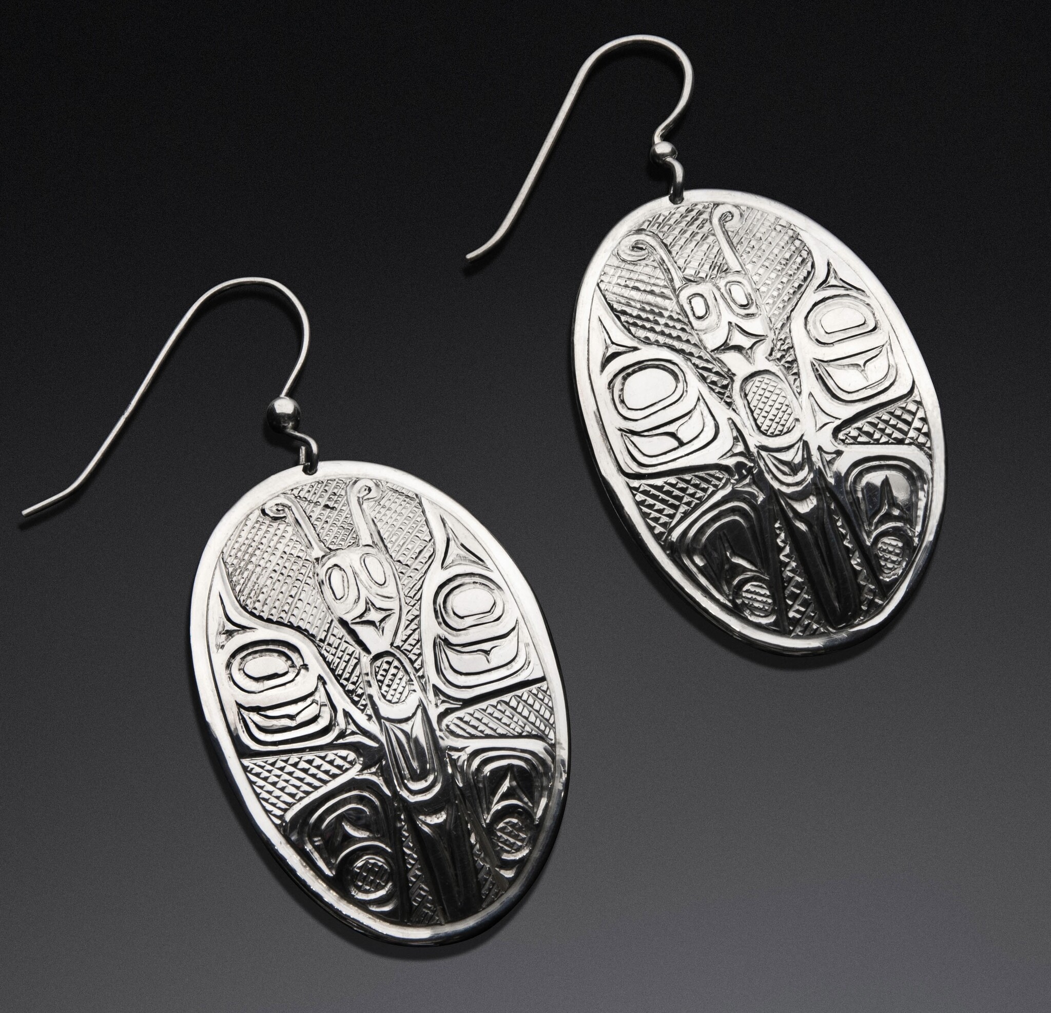 SOLD  Silver Butterfly Earrings