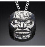 Large Repousse Eagle Warrior Pendant