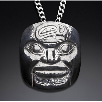 Large Repousse Eagle Warrior Pendant