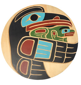 Round Coast Salish Raven Panel  by C. Mathias