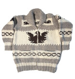 XL Cowichan Sweater Thunderbird and Orca