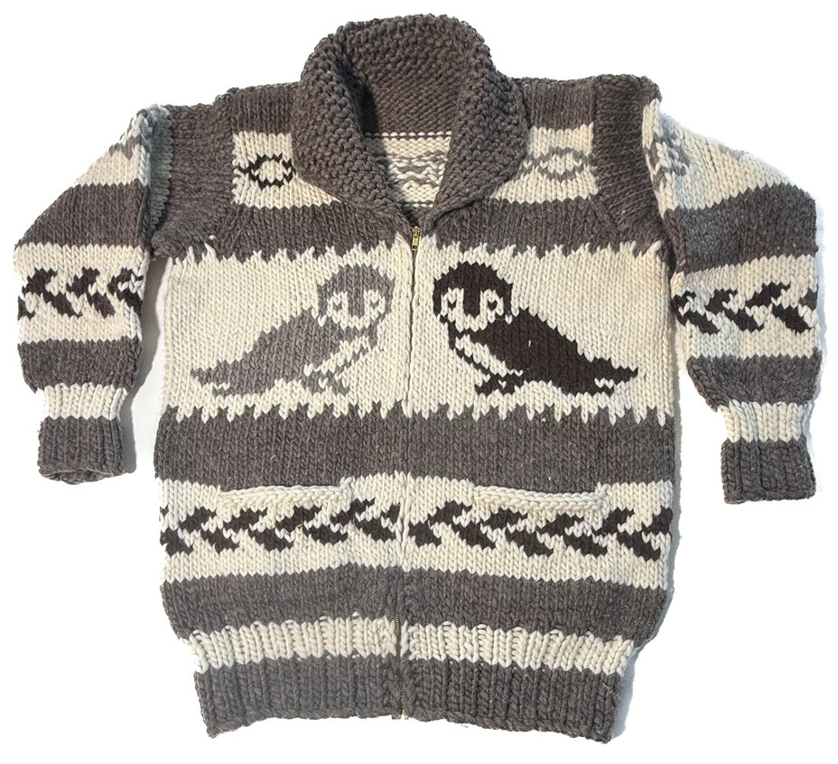 Cowichan Sweater Owl Design L / XL