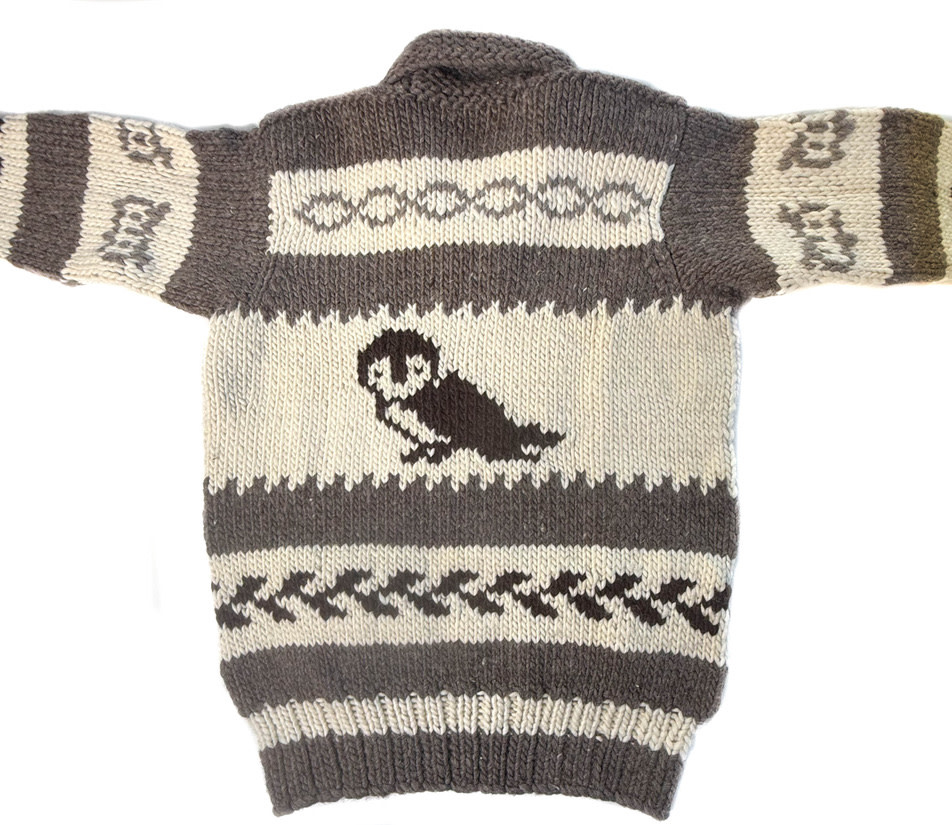 Cowichan Sweater Owl Design L / XL