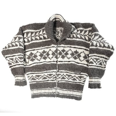 Cowichan Sweater Geometric Design XXL