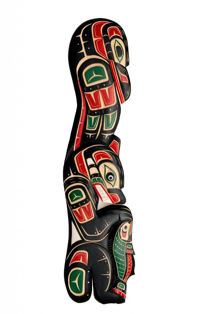 CUSTOM ORDER  Raven, Bear and Salmon Totem Plaque