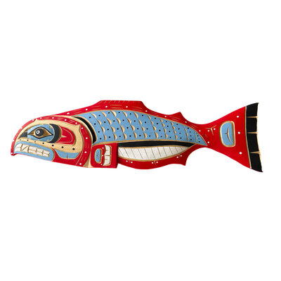 27" Yellow Cedar Salmon Plaque