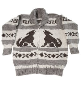 Large Cowichan Wolf Sweater