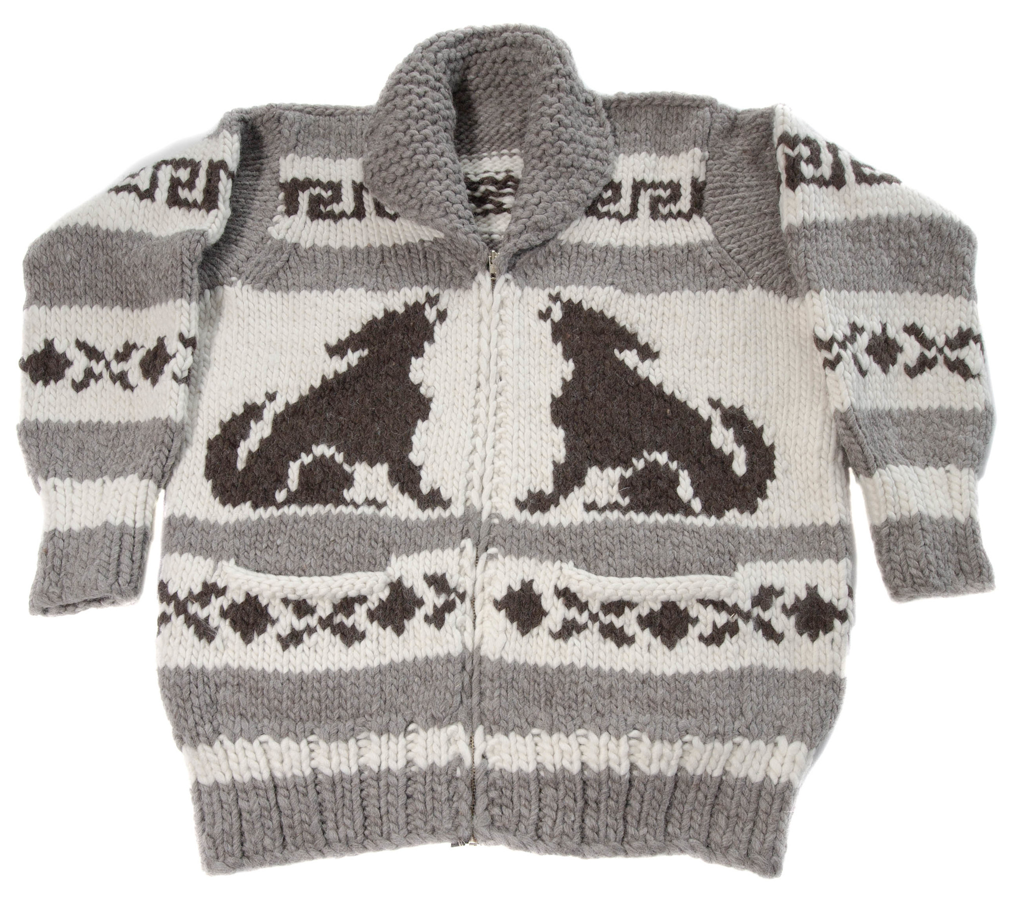 Large Cowichan Wolf Sweater