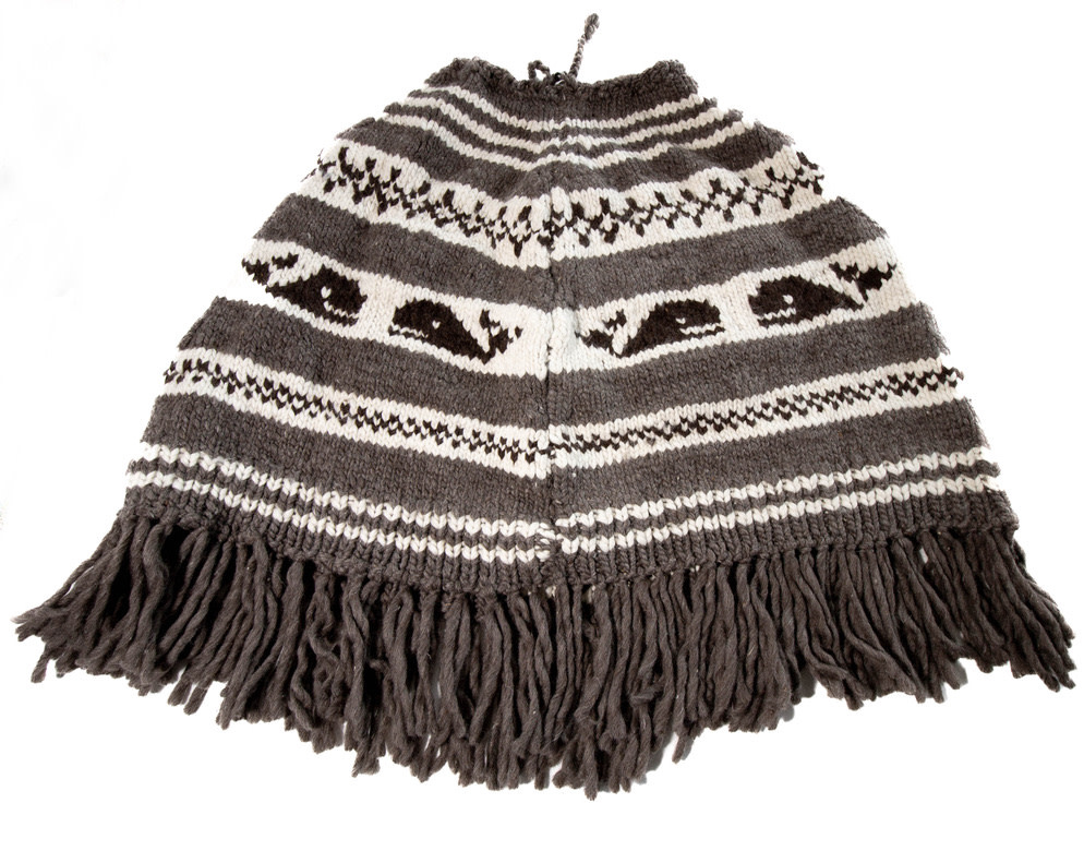 Cowichan Poncho Killer Whale design Oversize