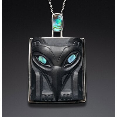 Haida Argillite Raven Pendant