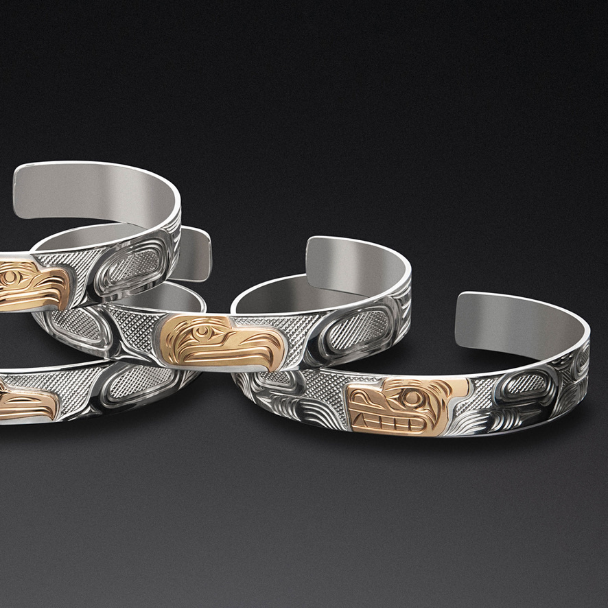 3/8” Silver Gold Bracelets by Liam Baker