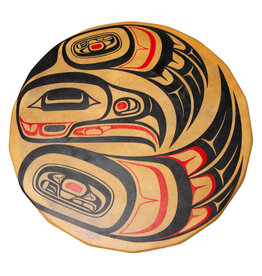 Painted Haida Drum raven Design