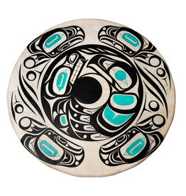 Haida Eagle Raven Painted Drum