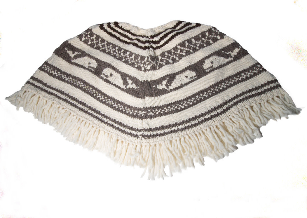 Cowichan Poncho Killer Whale design XL / XXL