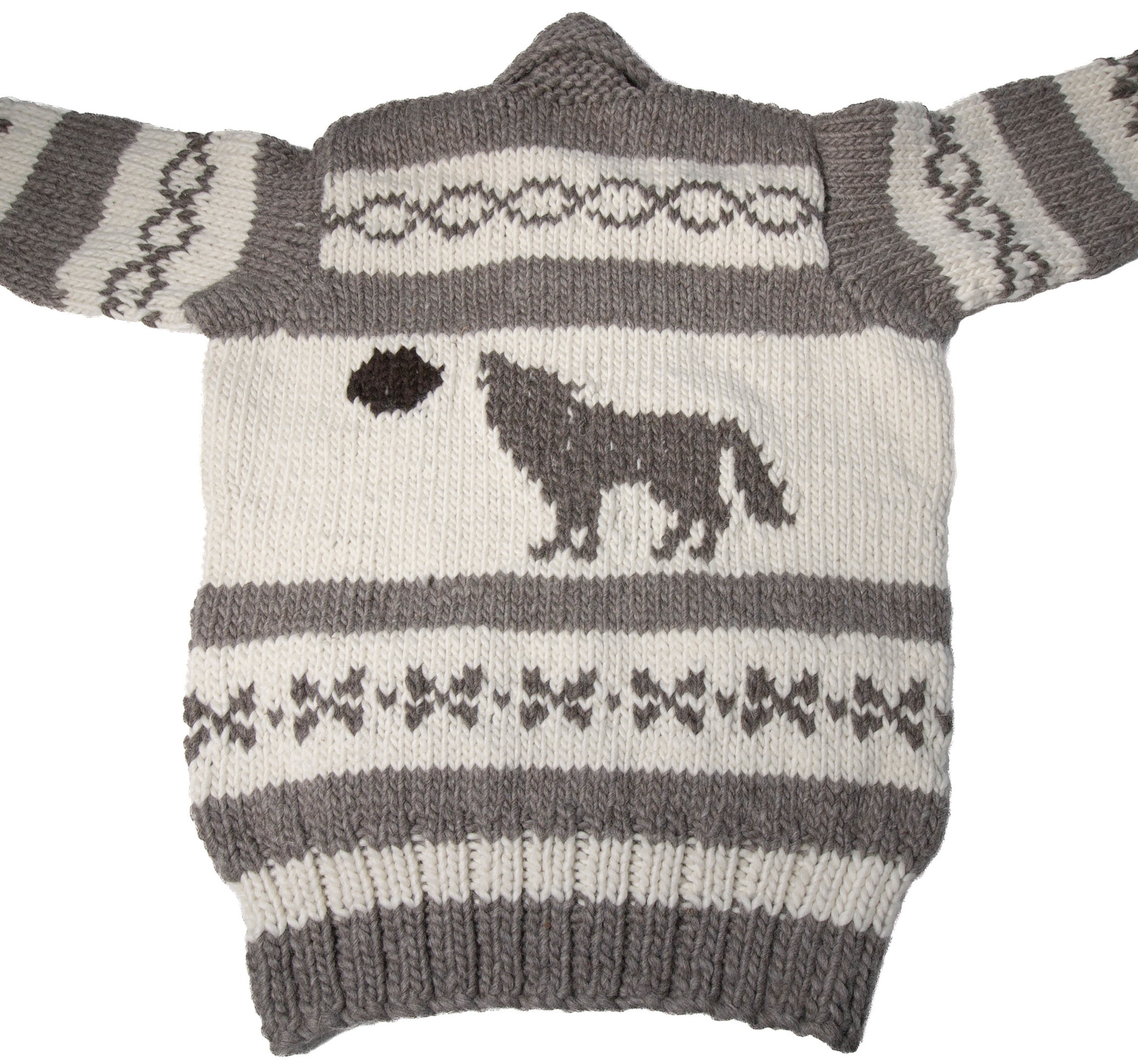Cowichan Sweater Wolf Design L