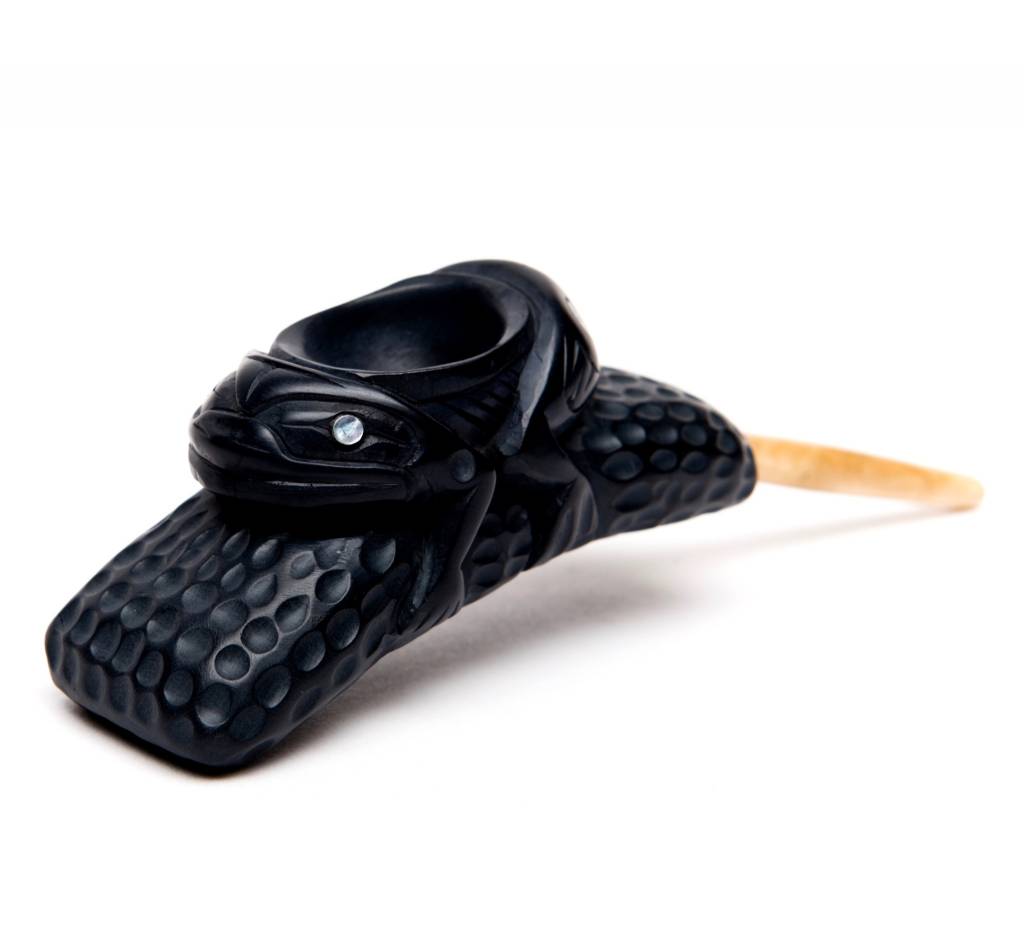 CUSTOM ORDER  Lionel Samuels Haida Argillite Frog Pipe
