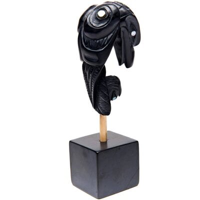 CUSTOM ORDER  Lionel Samuels Haida Argillite Raven Pipe