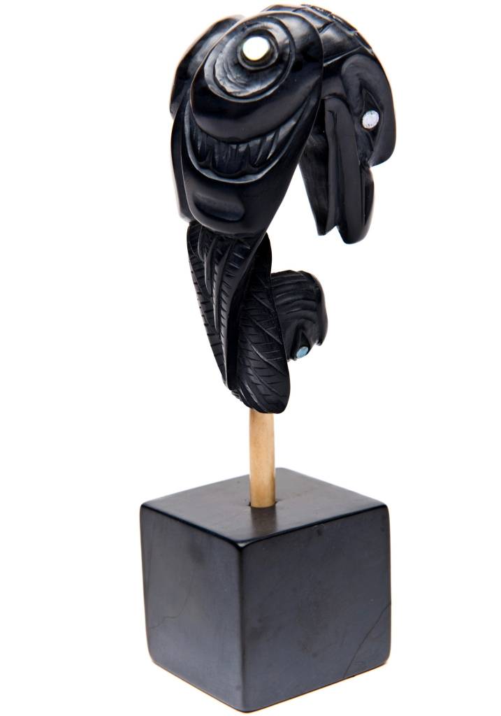 CUSTOM ORDER  Lionel Samuels Haida Argillite Raven Pipe