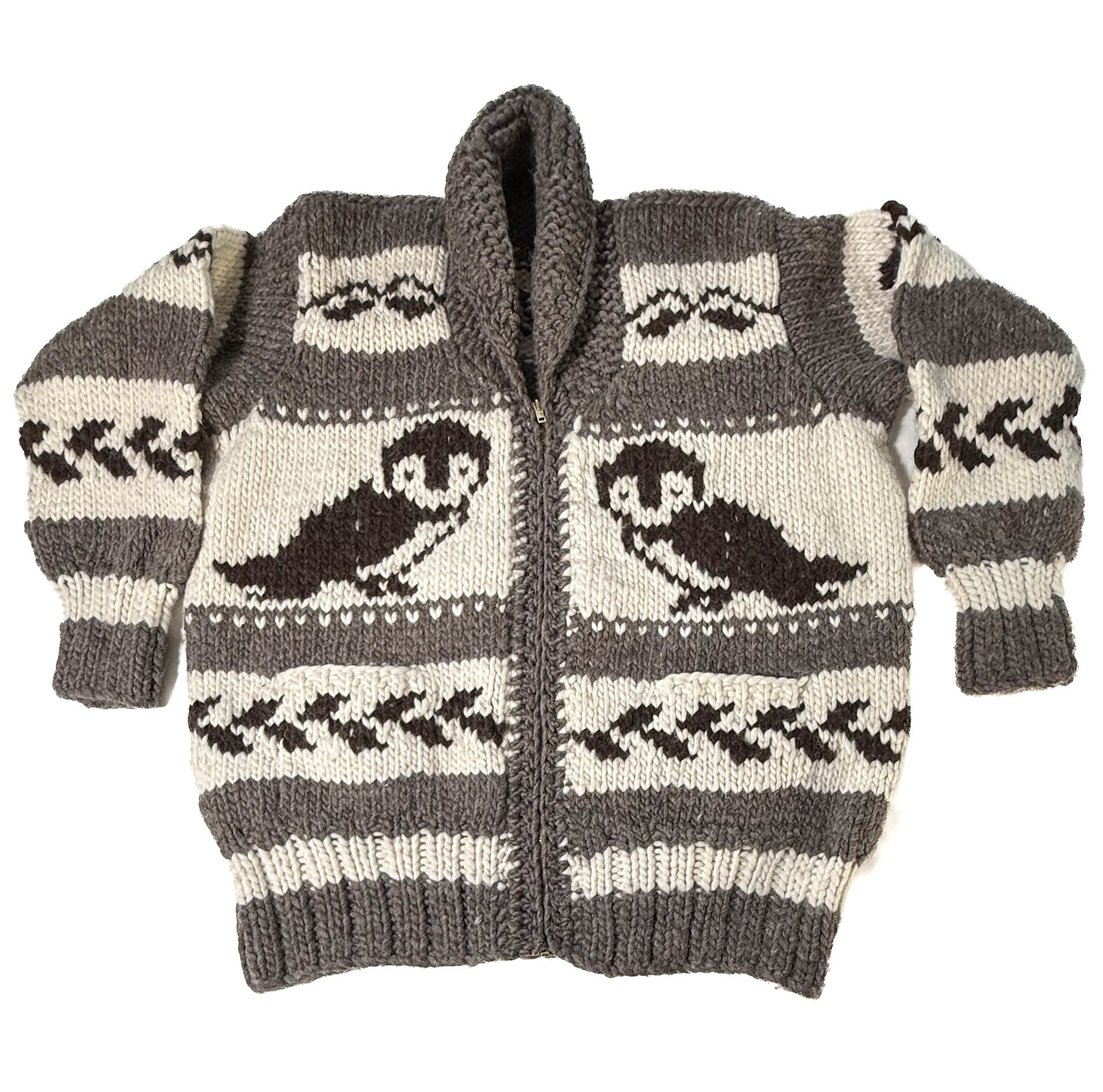 Cowichan Sweater Owl Design XXL