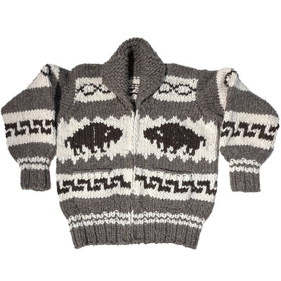Cowichan Sweater size Med. Buffalo design