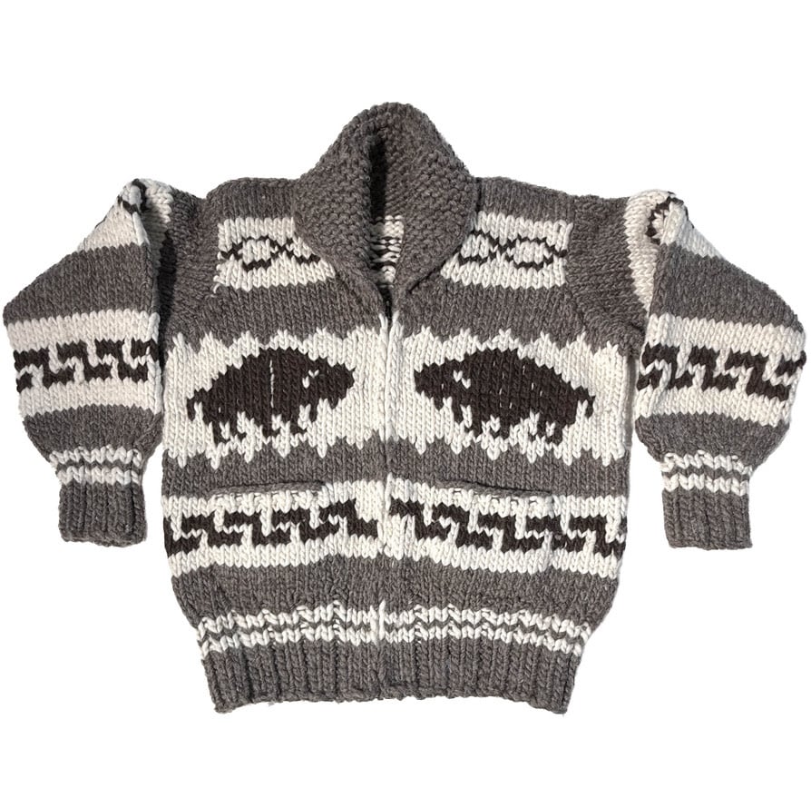 Cowichan Sweater size Med. Buffalo design