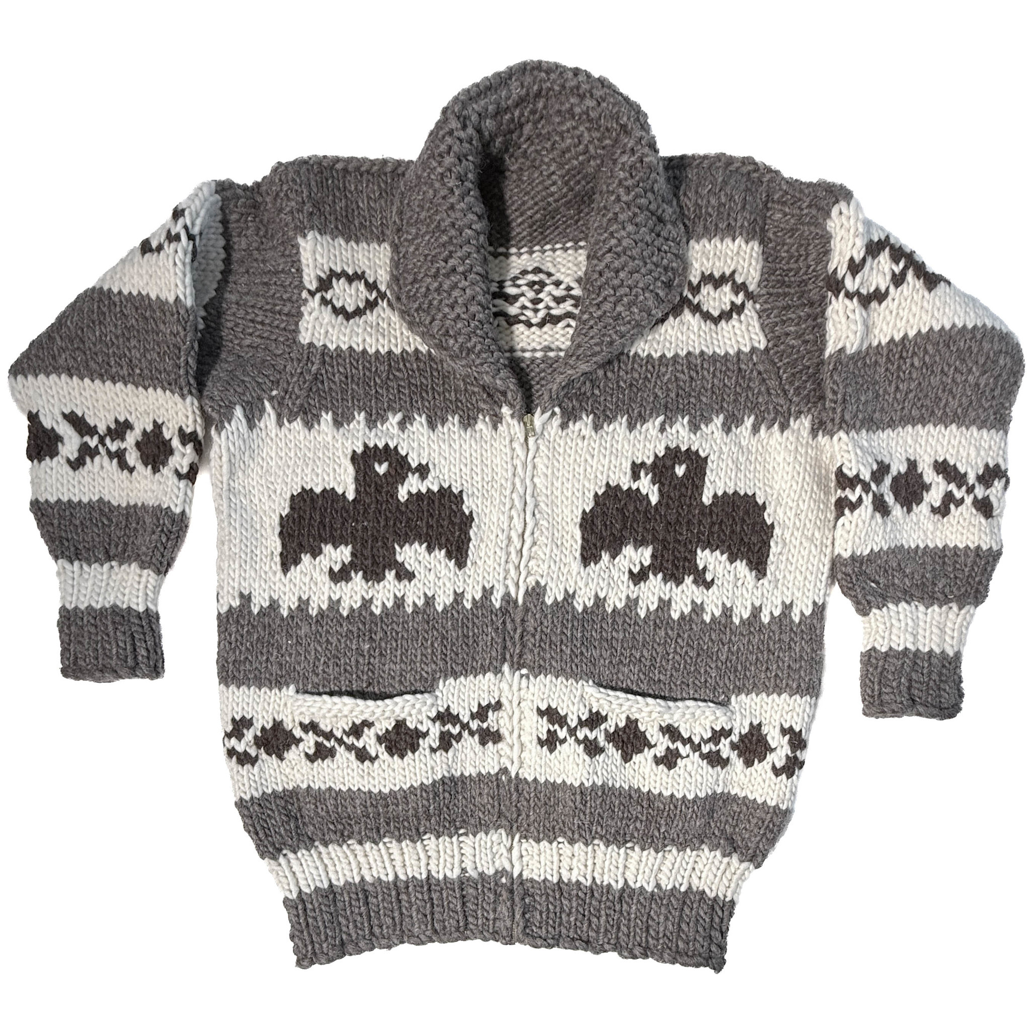 Lg. Raven Cowichan Sweater
