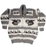 Cowichan Sweater Orca Design Size Large
