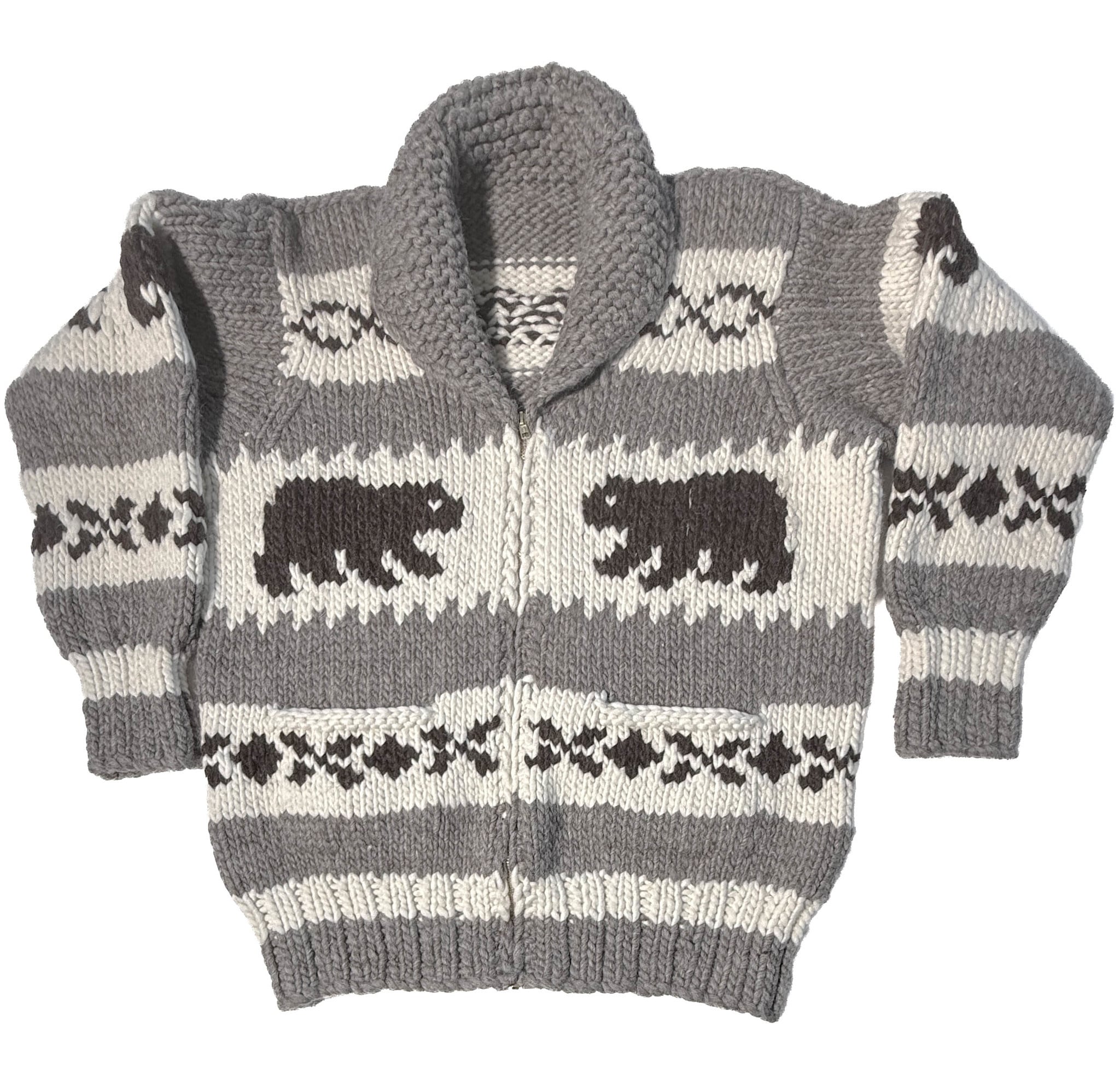 M/L Cowichan Sweater Bear Design