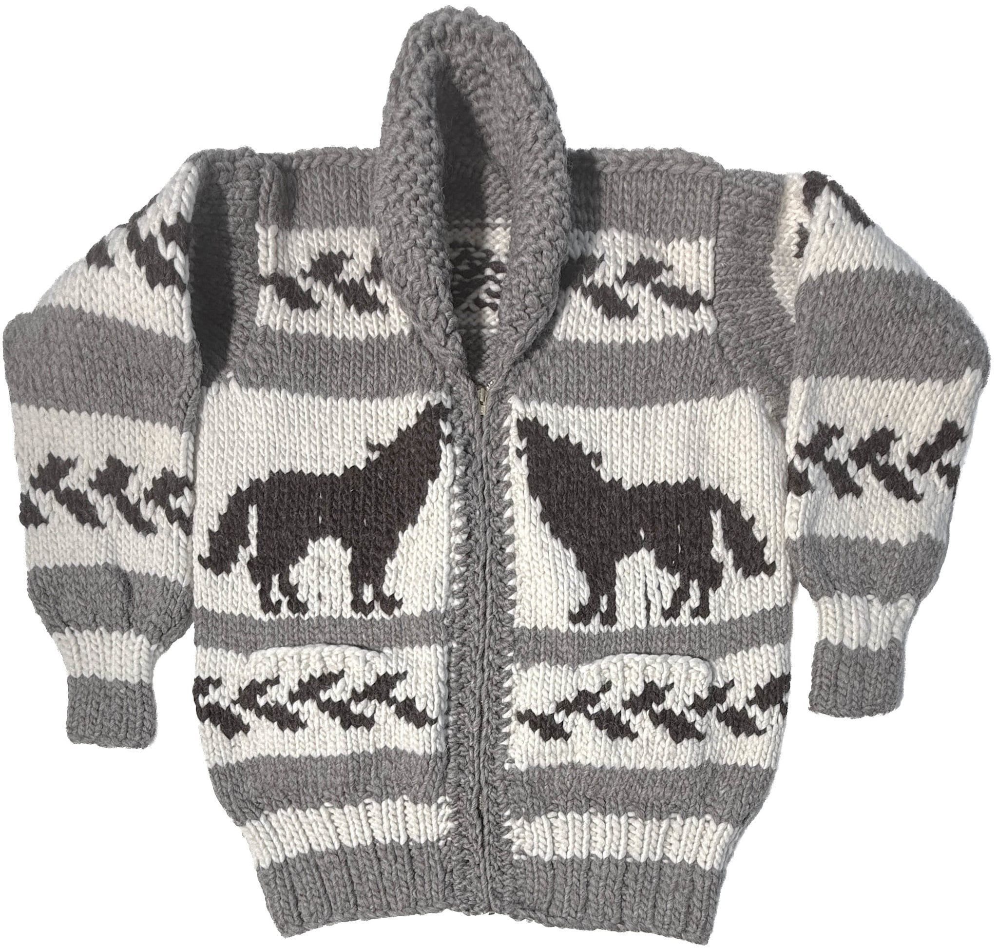 Cowichan Sweater M/L Wolf Design