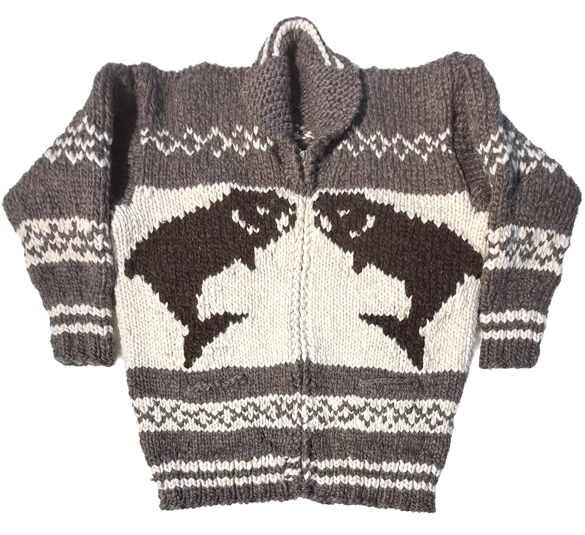 Cowichan Sweater XL Salmon Design