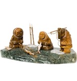 Soapstone Three Inuit Fishermen