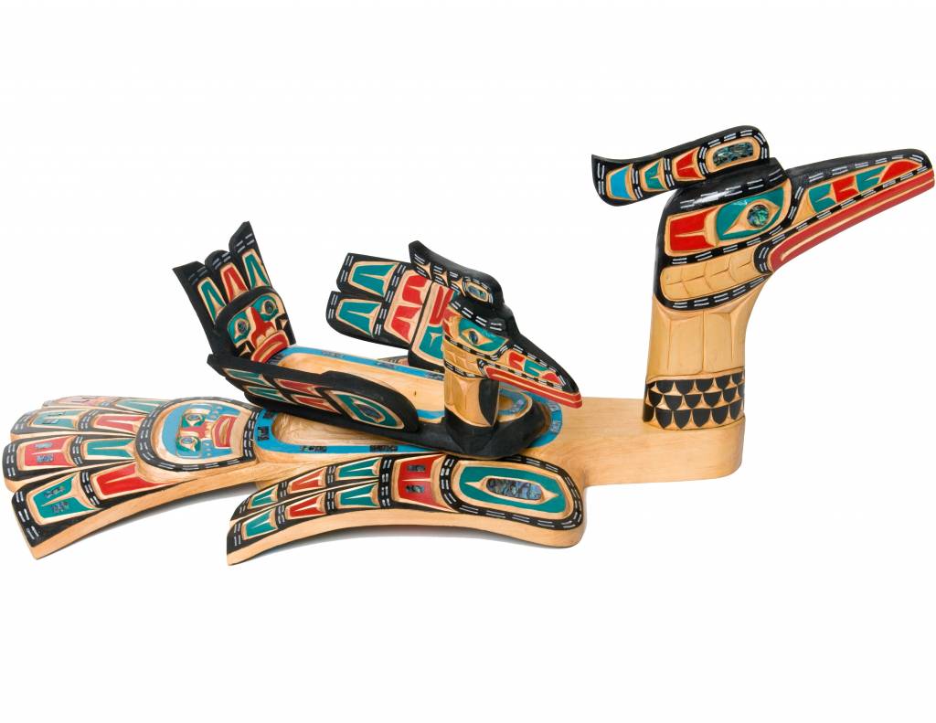 SOLD  Hand Carved Loon Bowl Set