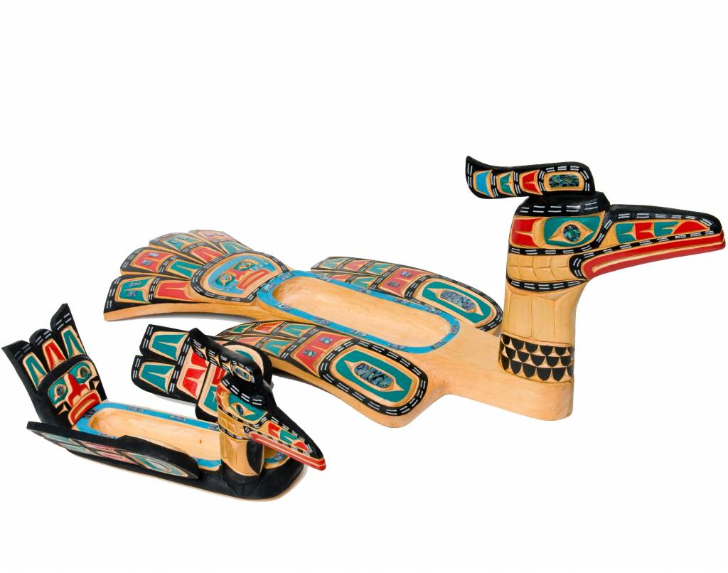 SOLD  Hand Carved Loon Bowl Set