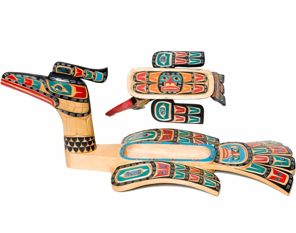 SOLD  Hand Carved Loon Bowl Set