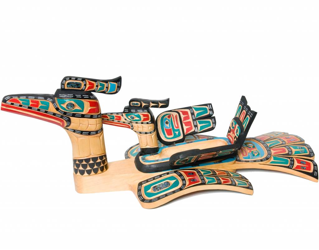 SOLD  Hand Carved Loon Bowl Set