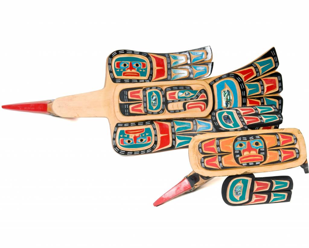 SOLD  Hand Carved Loon Bowl Set