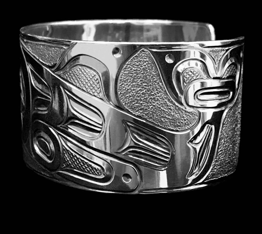 Silver & Sapphire Orca Pod Bracelet