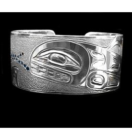 Silver & Sapphire Orca Pod Bracelet