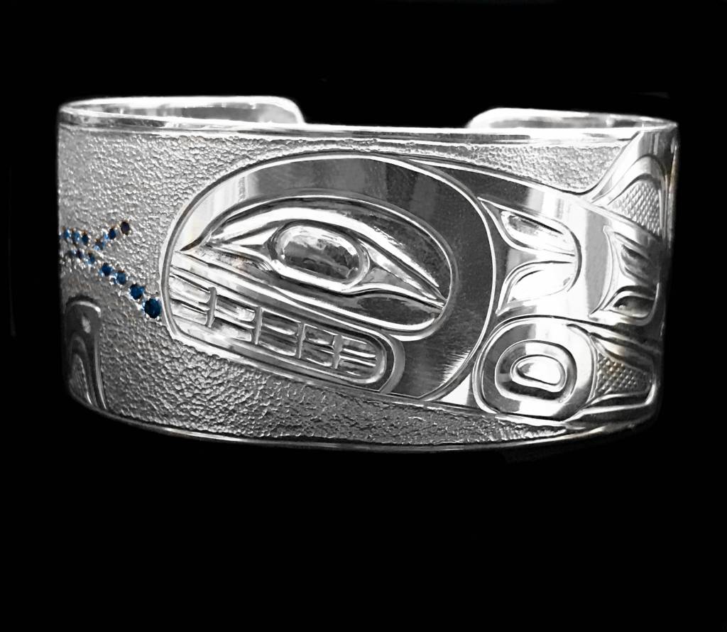 Silver & Sapphire Orca Pod Bracelet