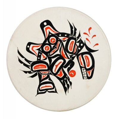 CUSTOM ORDER  Hand Drum with Owl / Killer Whale Design