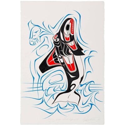 SOLD  Original Painting 'Orca' by Richard Shorty